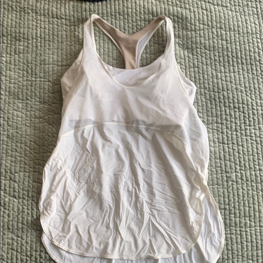 Lululemon White Racerback Tank Top